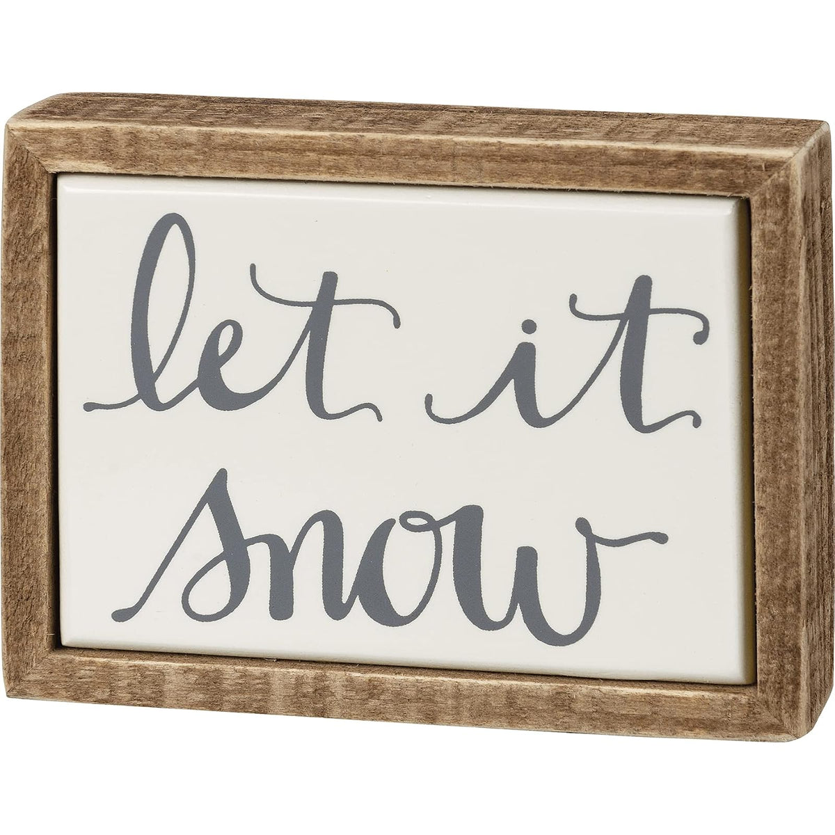 Primitives by Kathy Decorative Signage, 4 inches x 3 inches x 1 inch, White, Bro