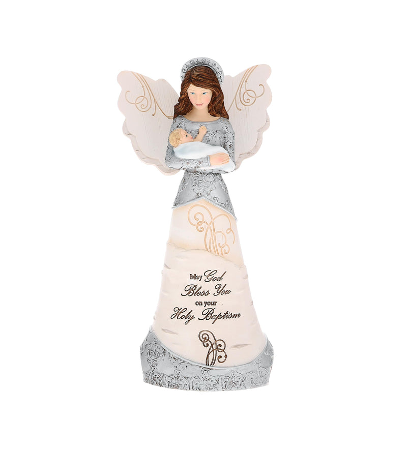 Pavilion - Holy Baptism - 7.5&quot; Angel Figurine Religious God Jesus Lover Christian Christ Catholic Granddaughter Grandson Grandkids Gift Present from Grandma Grandpa Mom Dad