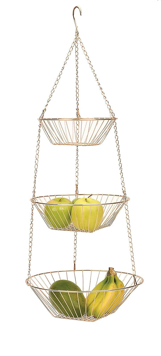 RSVP International 3-Tier Hanging Wire Basket, Copper One Size