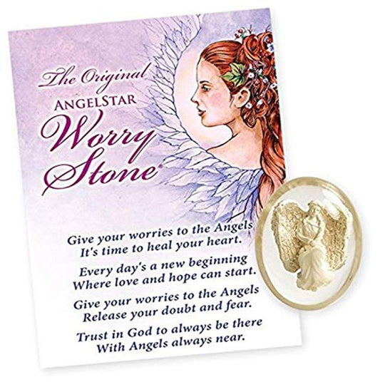 Quanta AngelStar Courage Angel Worry Stone, 1.5" H x 1.5" W, White