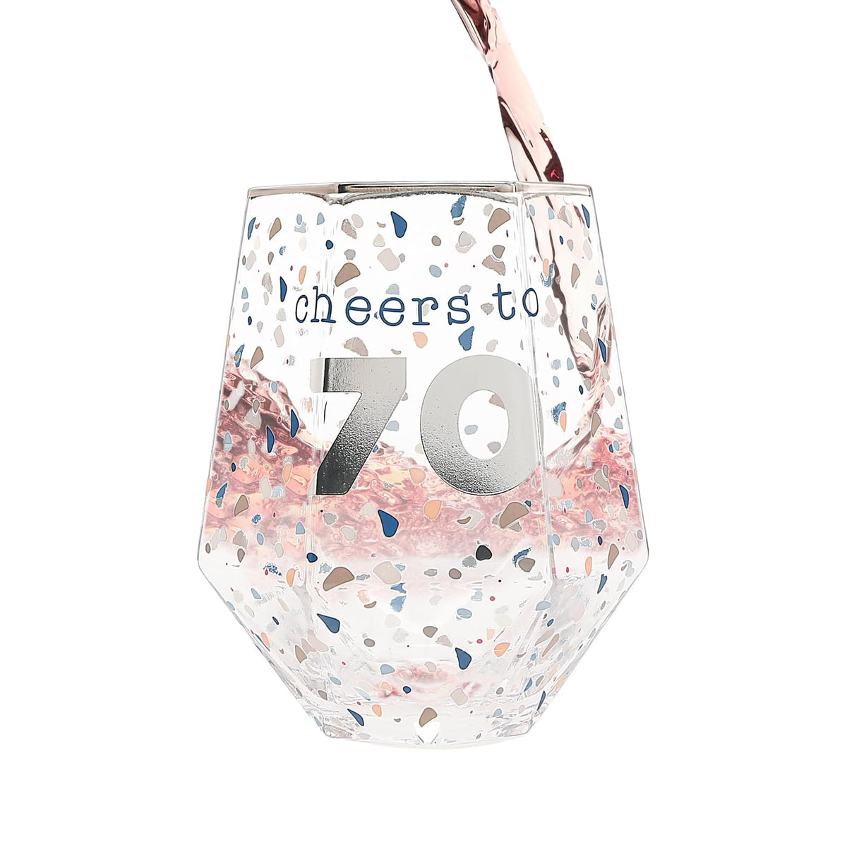Pavilion Gift Company Drinking Cup, 16 Ounces, Silver and blue