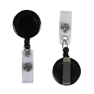 C-Line Retracting ID Card/Badge Reels, Belt Clip with Snap-On ID Strap, 30-Inch Cord, Black, 25-Pack (89221)