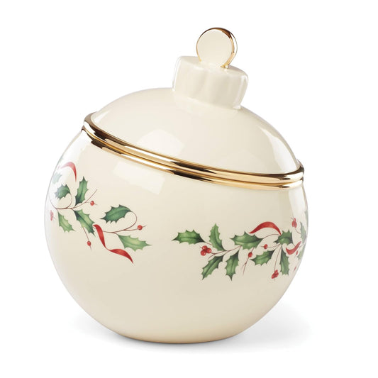 Lenox Holiday Ornament Cookie Jar, 4.20 LB, Red & Green