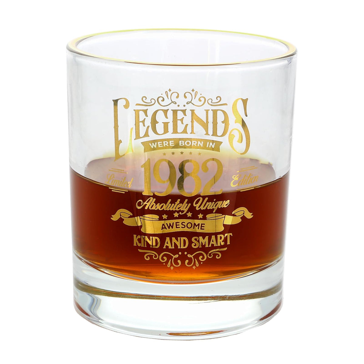 Pavilion Gift Company Drinking Cup, 8 Ounces, Clear, Gold
