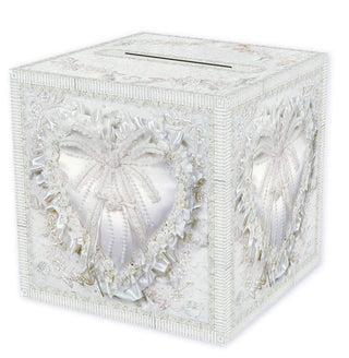Beistle Durable Paper Card Box Wedding Party Supplies Anniversary Decorations, 12" x 12", White