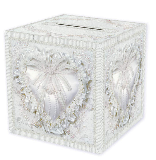 Beistle Durable Paper Card Box Wedding Party Supplies Anniversary Decorations, 12" x 12", White