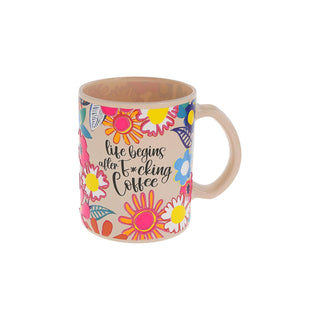 Pavilion Gift Company Drinking Cup, 18 Ounces, Tan, Yellow, White, Pink, Blue, G