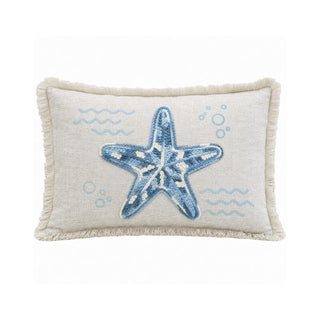 Comfy Hour Pillow, 18x13, Blue Starfish