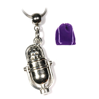 Dave The Bunny Necklace, Silver, Microphone