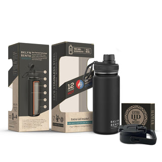 BKLYN BENTO PEACE & LOVE FROM BROOKLYN, N.Y. Thermos, 24 Ounces, Black (16oz)