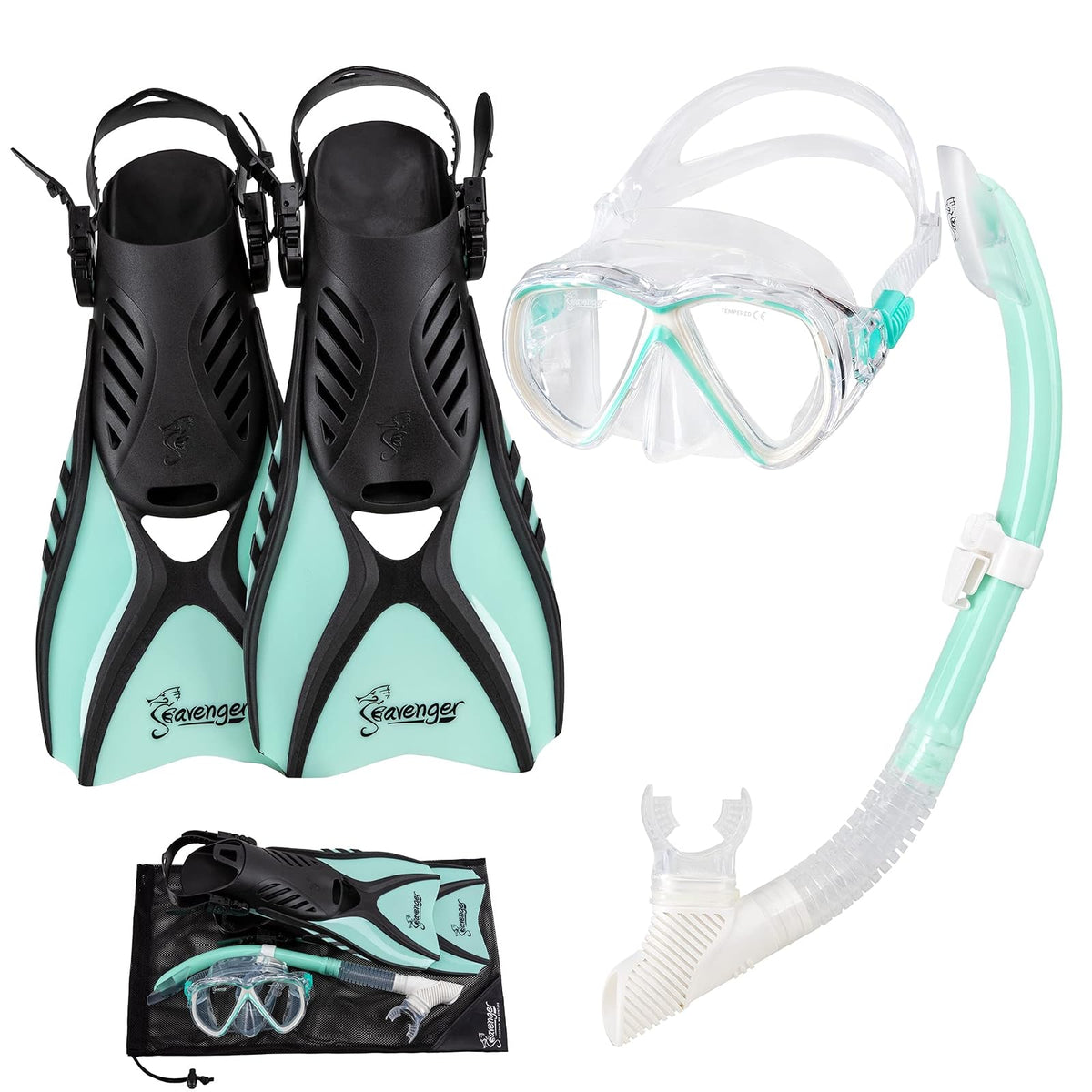 Seavenger Snorkeling Set, Small, Mint