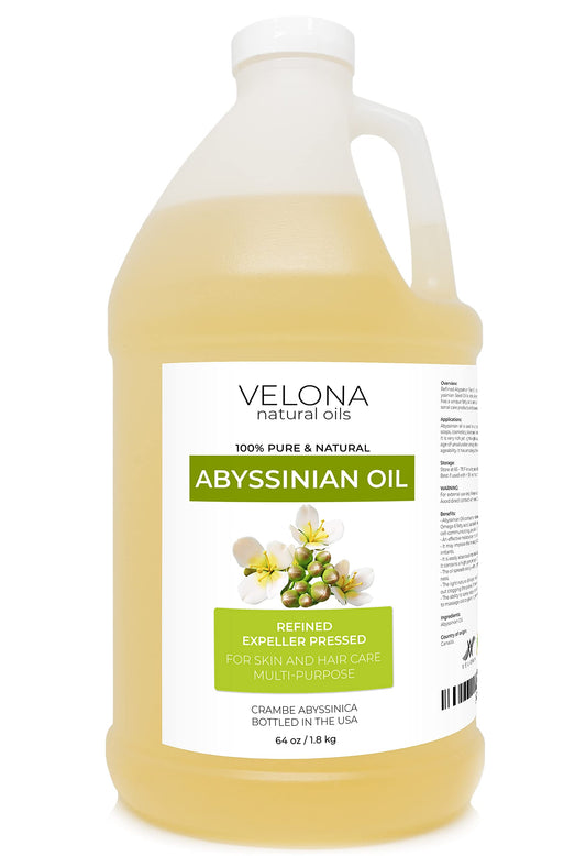 velona Abyssinian Oil 64 oz | 100% Pure and Natural Carrier Oil | Cold Pressed | Hair, Body Care | Use Today - Enjoy Results
