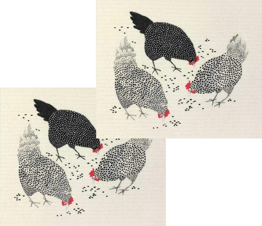 North Ridge Marketing More Joy - Eco-Friendly Swedish Dishcloths, Pack of 2 Hens