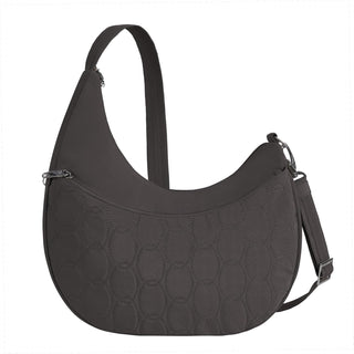 Travelon Handbag, 14”W X 8.5”-10.75”H X 4”D, Smoke