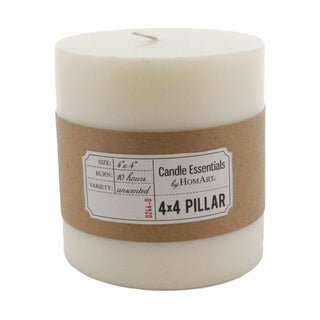 HomArt Candle, 4-Inch by 4-Inch, Ivory