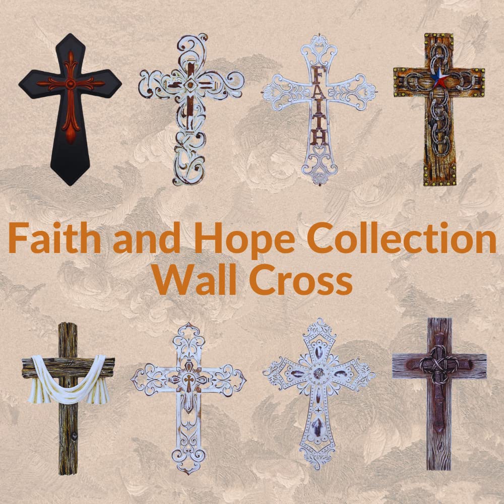 Comfy Hour 9.7 Inch Western Cross Wall Decor, Horseshoe Cross, 1 Piece