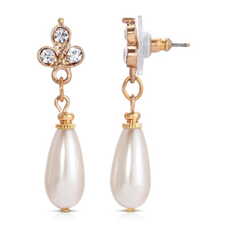 1928 Jewelry Company Earring, 1.47"H x 0.36"W, White
