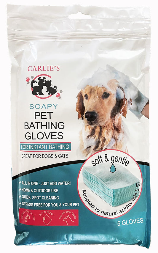 Scoochie pet Carlies Pet Bathing Soapy Glove, Set of 5