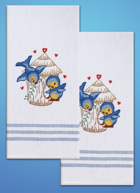 Design Works Crafts Tobin T212935 Stamped Kitchen Towel for Embroidery, Bird