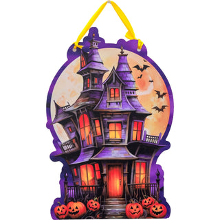 Spoontiques Decorative Signage, Purple, Haunted House