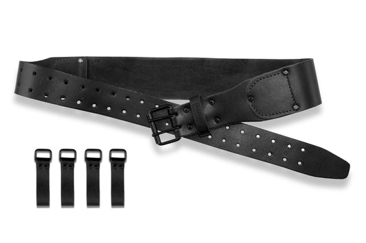 Graintex LB2084 3” Top Grain Leather Belt Black Color Padded for Framers, Constructors, Carpenters, Plumbers