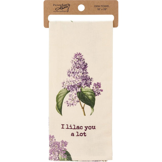 Primitives by Kathy 112006 Kitchen Towel I Lilac You A Lot, 28-inch