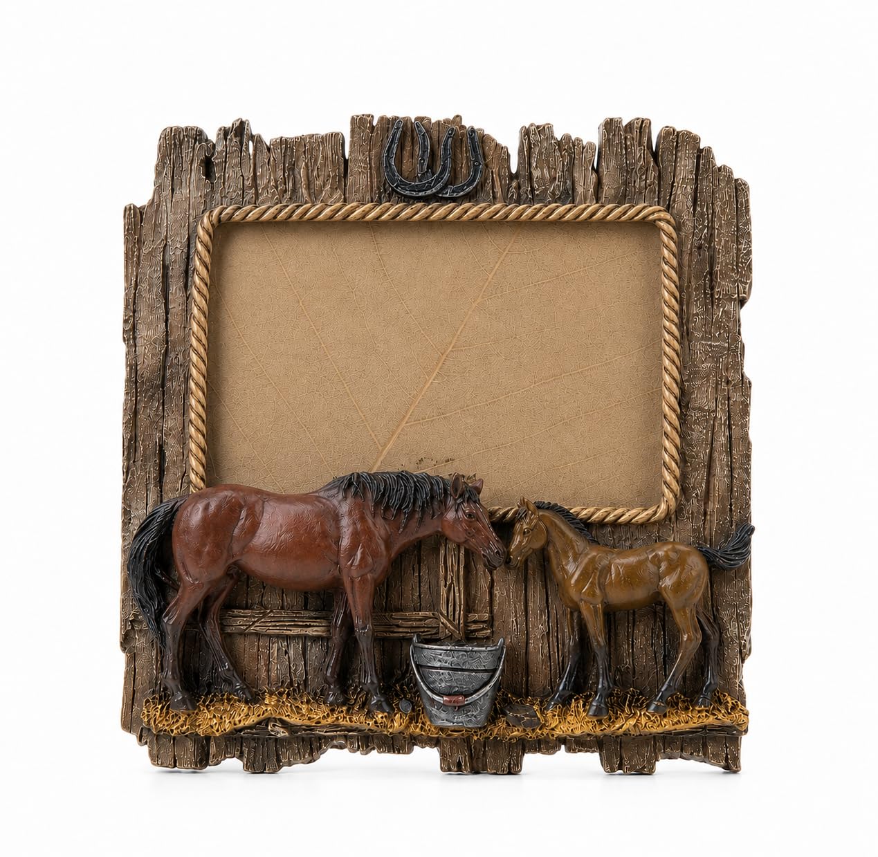 Comfy Hour 7.75 Inch Horse Picture Frame, Rustic Western Decor