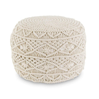 K&K Interiors Ottoman, Cream, Modern