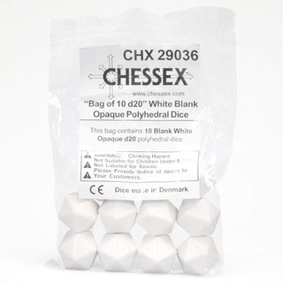Chessex d20BagOP Blank WH (10)