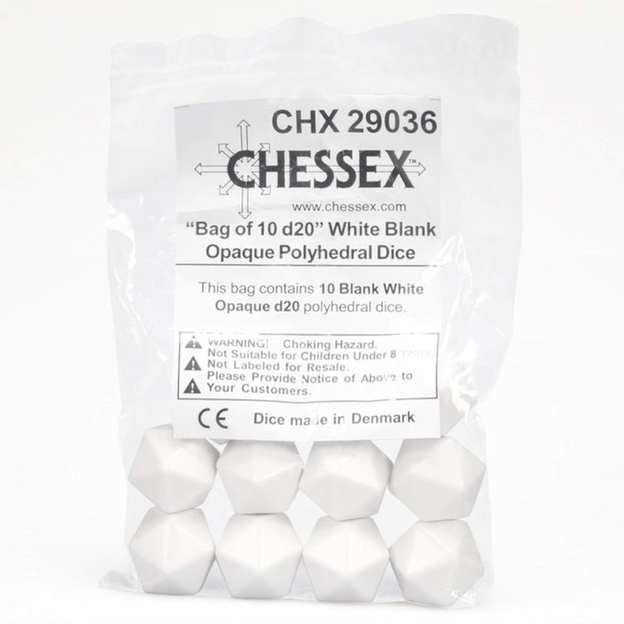 Chessex d20BagOP Blank WH (10)