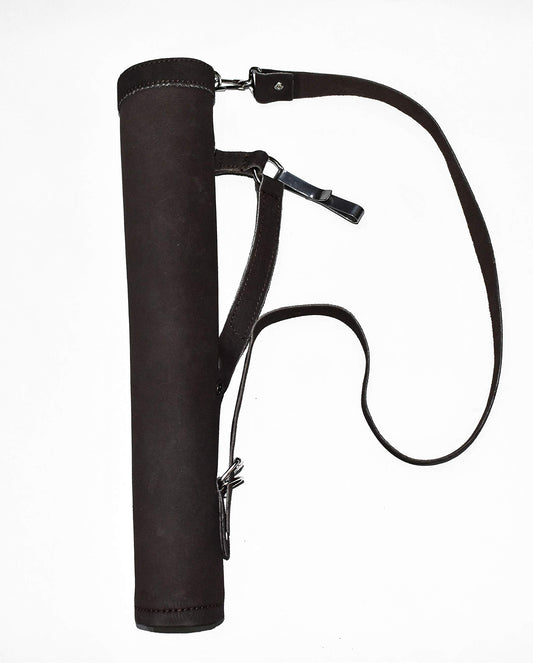 UNIVERSE ARCHERY Back Arrow Quiver | Genuine Suede Leather Arrow Holder | Traditional Handmade Quiver for Archery Sports | Lightweight & Comfortable (43 X 8 cm) (Dark Brown Suede)