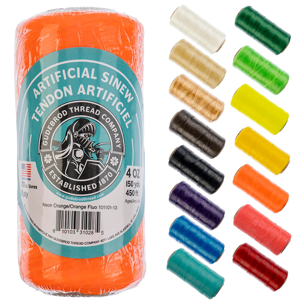 Gudebrod Yarn, 450ft, Neon Orange