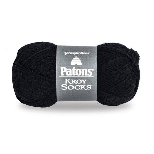 Patons Kroy Socks Yarn - (1) Super Fine Gauge - 1.75 oz - Coal - For Crochet, Knitting & Crafting