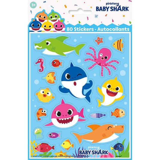 Unique Industries Unique Baby Shark Sticker Sheets - 4 Pcs
