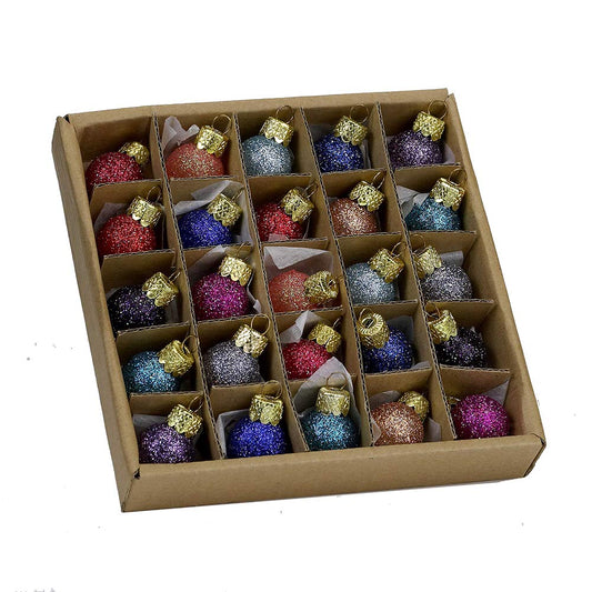 Kurt Adler .78 Glitter Glass Ball Ornaments - 25 Pieces #C1962 by Kurt Adler