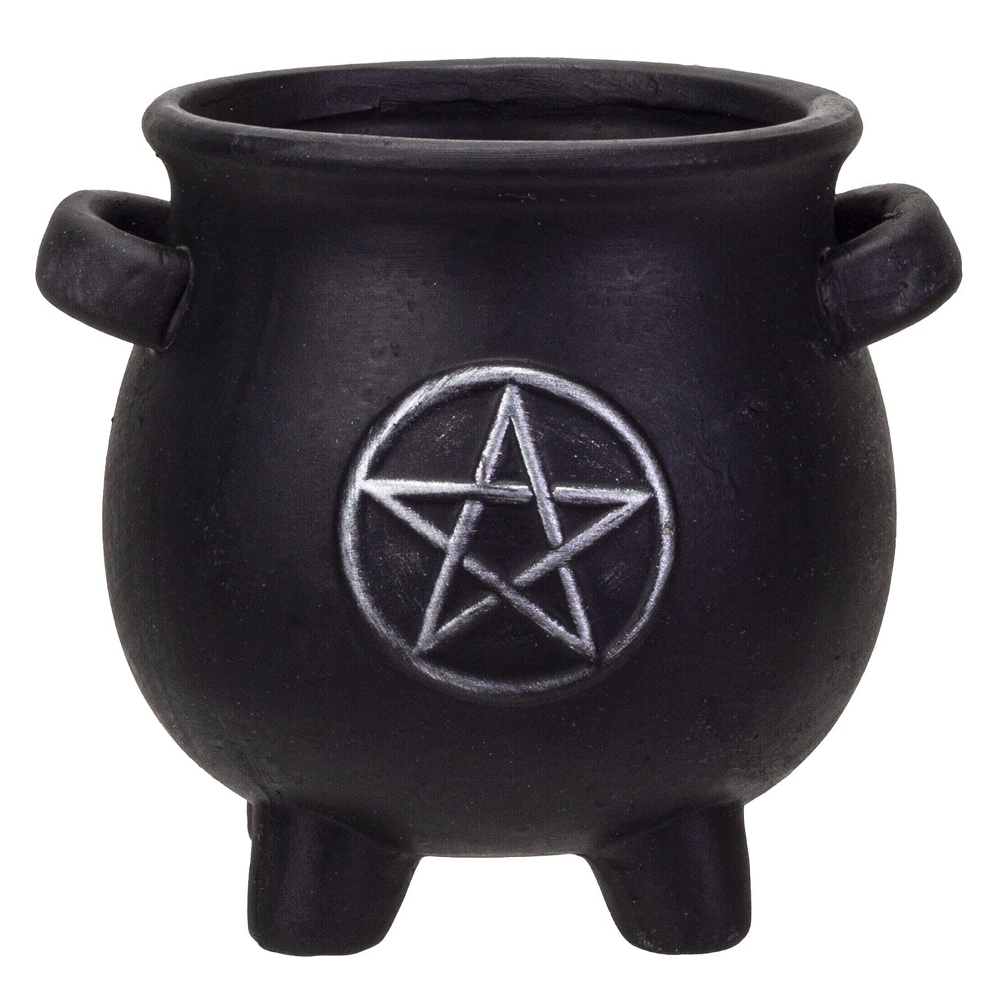Pacific Trading Witches Cauldron Terracotta Planter Pot Candy Holder Tabletop Figurine (Pentagram)
