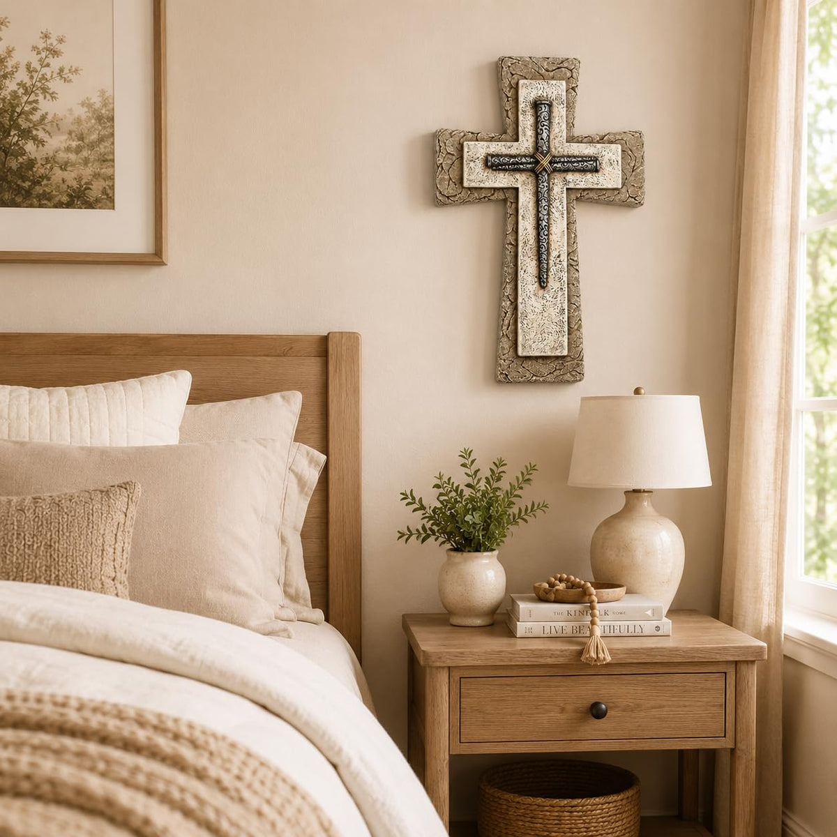 Comfy Hour Wall Art, 12"L x 7.5"W, Neutral Earthy Tones