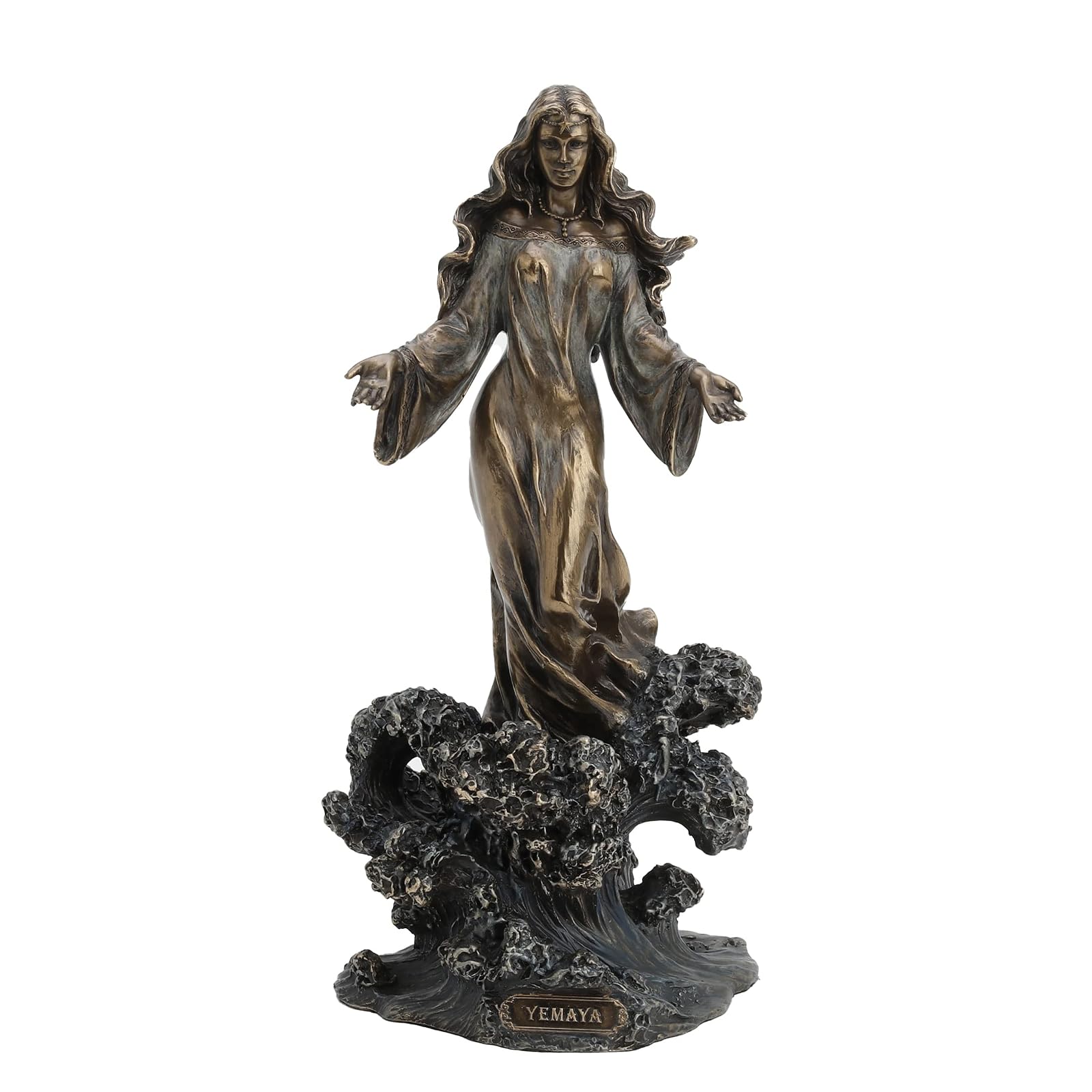 Unicorn Studio Yemaya - Mother of All Standing on Ocean Wave Statue
