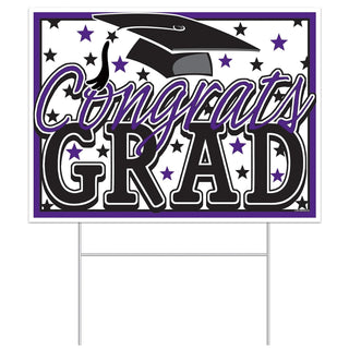 Beistle Decorative Signage, 11.5" x 15.5", Purple