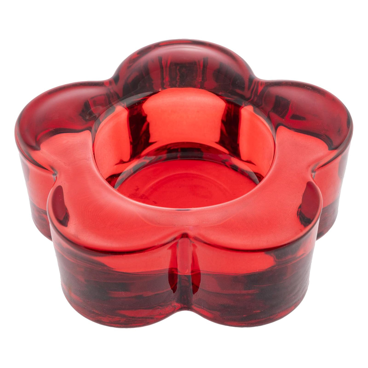 Karma Candle Holder, 3.25 inches x 3.25 inches x 1 inch, Red