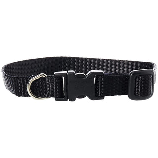 LupinePet Animal Collar, 1/2" by 8"-12" Adjustable Collar, Black