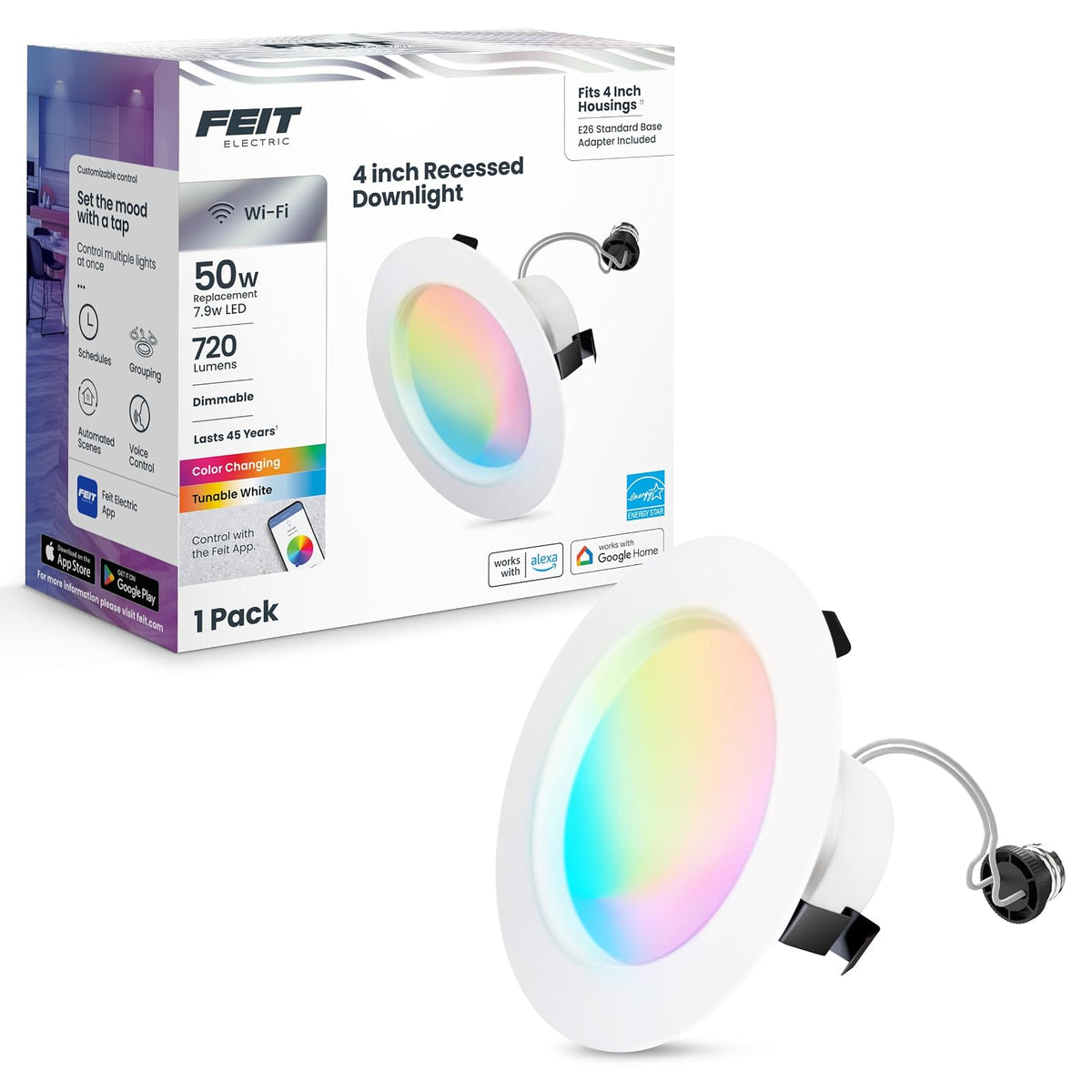 Feit Electric Light Fixture, 1 Count (Pack of 1), Multi-color Rgbw