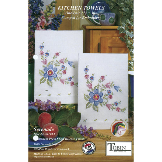 Design Works Crafts Tobin 264064 Stamped Kitchen Towel for Embroidery, Dynasty