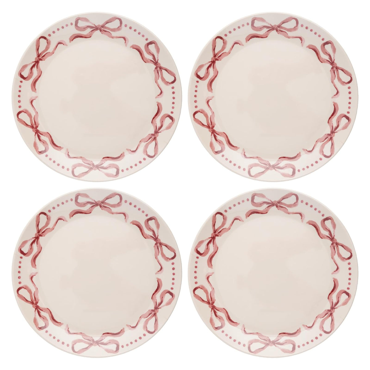 Karma Dishware Plate, Salad Plates, Pink Bows