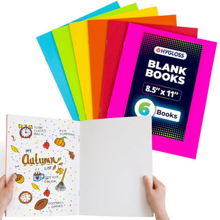 Hygloss Blank Book, 8.5-x-11-Inch, Assorted Colors