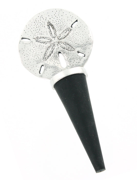 Basic Spirit Beach and Coastal Wine Stoppers - Handcrafted Pewter (Sand Dollar)