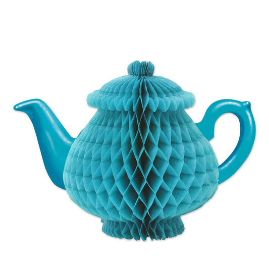 Beistle Tissue Teapot Centerpiece, 7", Blue
