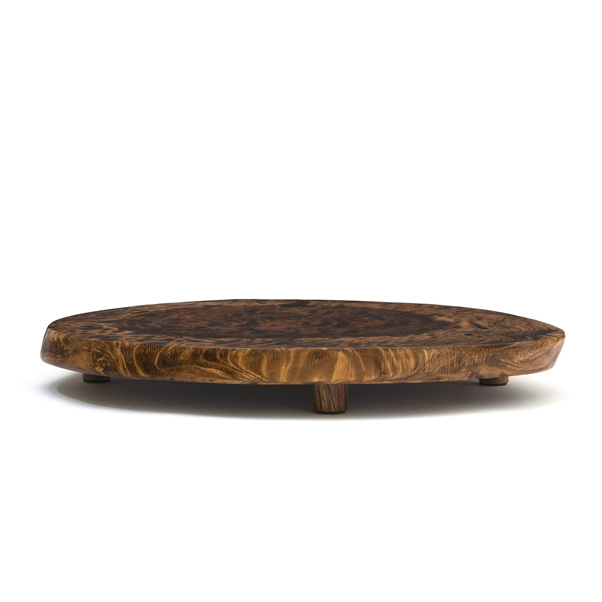 Lipper International Dishware Plate, Large, 13" to 15" Diameter x 2", Acacia Bur
