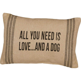 Primitives By Kathy Primitives By Kathy 15" X 10" Accent Throw Pillow "All You Need Is Love....and a Dog"