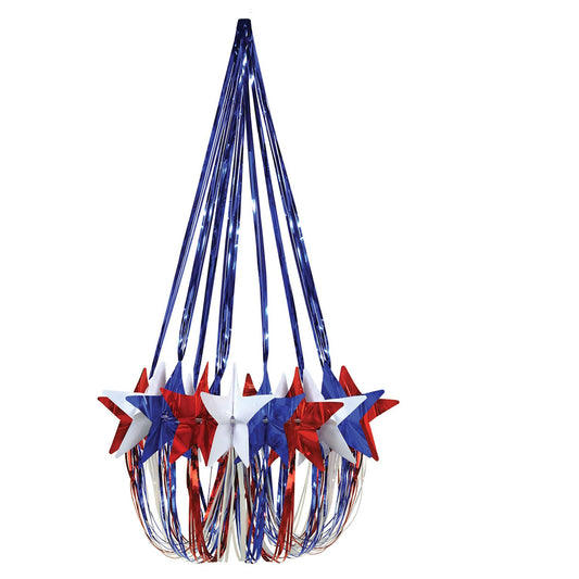 Beistle, Red/White/Blue Star Chandelier, 35"